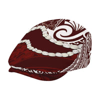Aloha Hawaii Kalo Pikake Lei Jeff Hat Chest Tattoo Oxblood Hawaiian Pattern