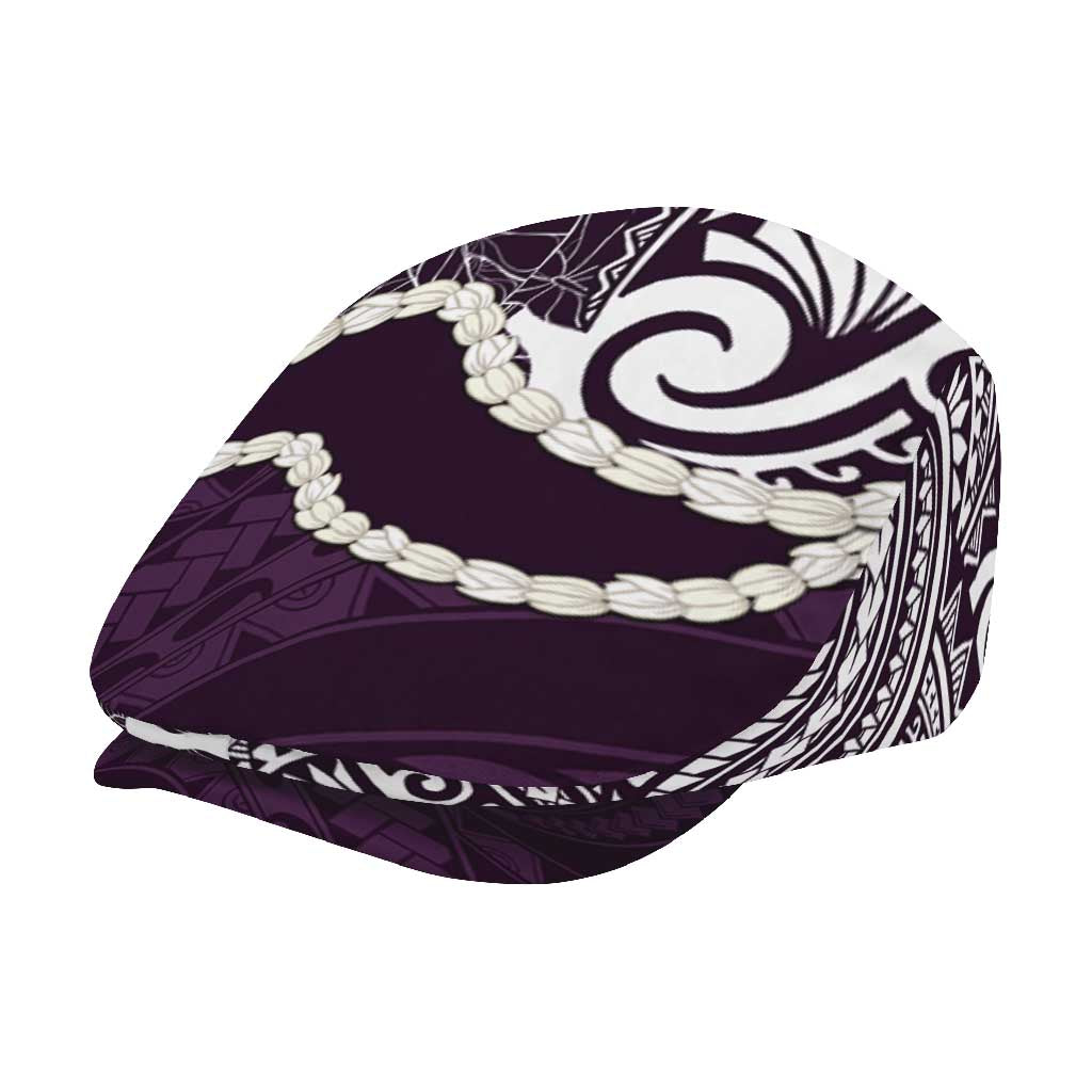 Aloha Hawaii Kalo Pikake Lei Jeff Hat Chest Tattoo Purple Hawaiian Pattern
