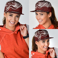 Aloha Hawaii Kalo Pikake Lei Snapback Cap Chest Tattoo Oxblood Hawaiian Pattern