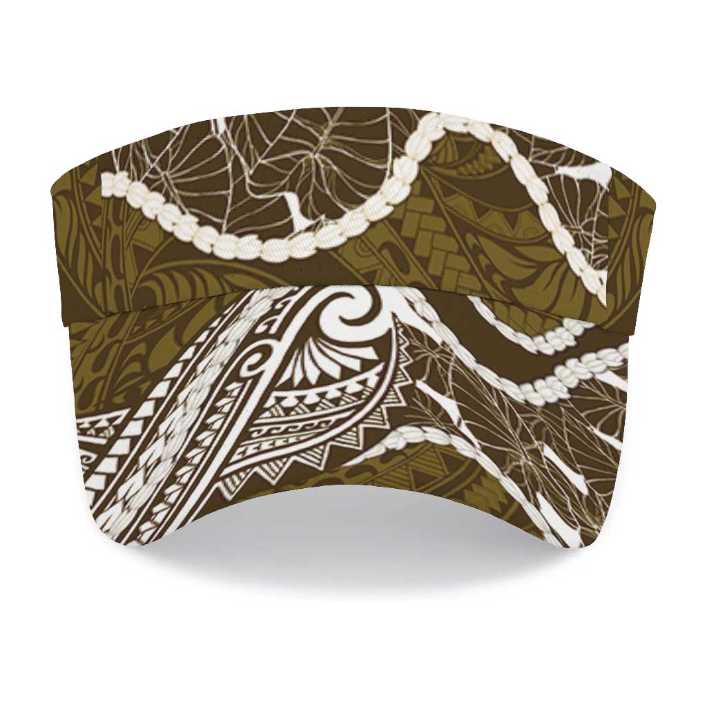 Aloha Hawaii Kalo Pikake Lei Sun Visor Cap Chest Tattoo Gold Hawaiian Pattern LT14 - Polynesian Pride
