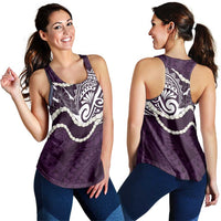 Aloha Hawaii Kalo Pikake Lei Women Racerback Tank Chest Tattoo Purple Hawaiian Pattern