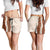 Aloha Hawaii Mikioi Lei Shorts for Women Beige Tropical Flower Pattern - Polynesian Pride