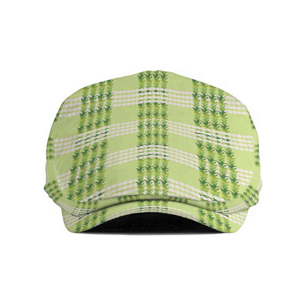 Aloha Hawaii Pakalana Pikake Lei Jeff Hat Palaka Inspired Hawaiian-plaid Pastel Green