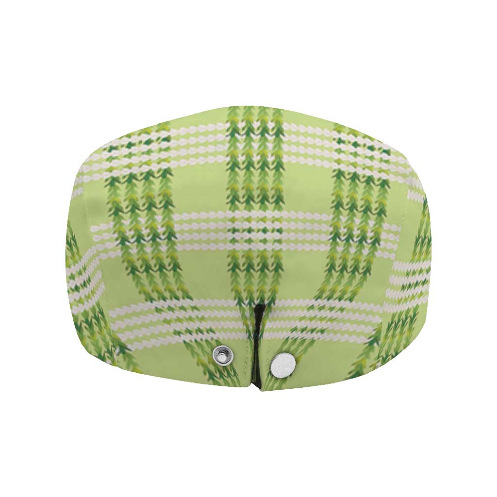 Aloha Hawaii Pakalana Pikake Lei Jeff Hat Palaka Inspired Hawaiian-plaid Pastel Green