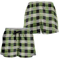 Aloha Hawaii Pakalana Pikake Lei Shorts for Women Palaka Inspired Hawaiian-plaid Black