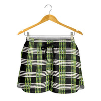 Aloha Hawaii Pakalana Pikake Lei Shorts for Women Palaka Inspired Hawaiian-plaid Black