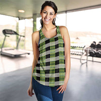 Aloha Hawaii Pakalana Pikake Lei Women Racerback Tank Palaka Inspired Hawaiian-plaid Black