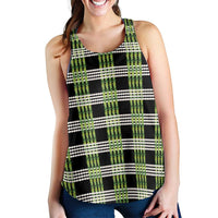 Aloha Hawaii Pakalana Pikake Lei Women Racerback Tank Palaka Inspired Hawaiian-plaid Black