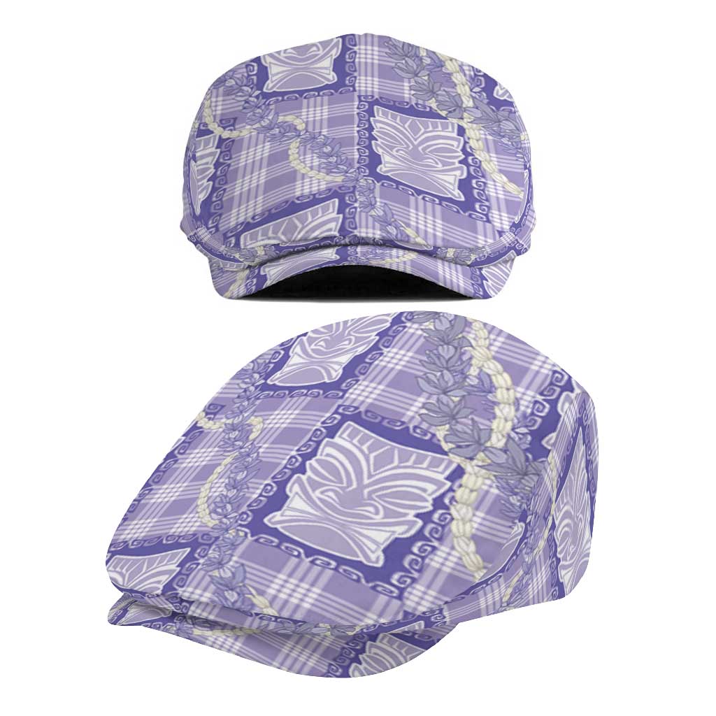 Aloha Hawaii Tiki Palaka Motifs Jeff Hat Honohono Lei Purple Elegant Vibes