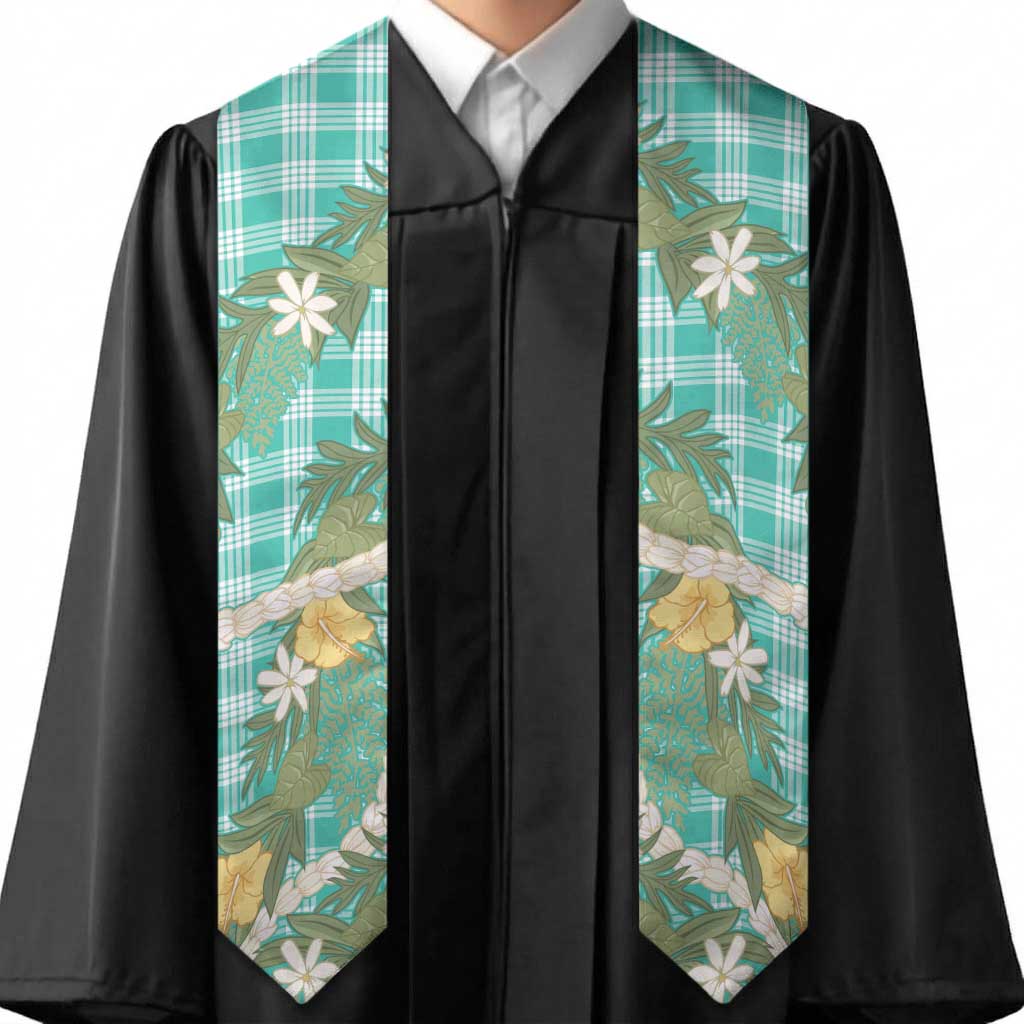 Aloha Puakenikeni Anthurium Pikake Lei Graduation Stole Marine Hawaiian Palaka Pattern