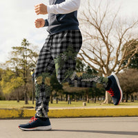 Aloha Puakenikeni Anthurium Pikake Lei Jogger Pants Black Hawaiian Palaka Pattern