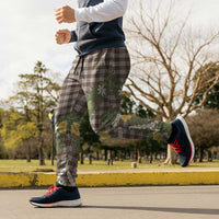 Aloha Puakenikeni Anthurium Pikake Lei Jogger Pants Chocolate Hawaiian Palaka Pattern