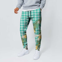 Aloha Puakenikeni Anthurium Pikake Lei Jogger Pants Marine Hawaiian Palaka Pattern
