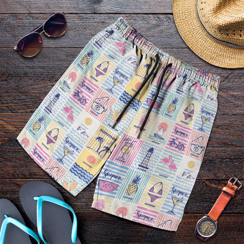 Aloha Summer Posters Grunge Textures Shorts for Men
