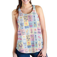 Aloha Summer Posters Grunge Textures Women Racerback Tank