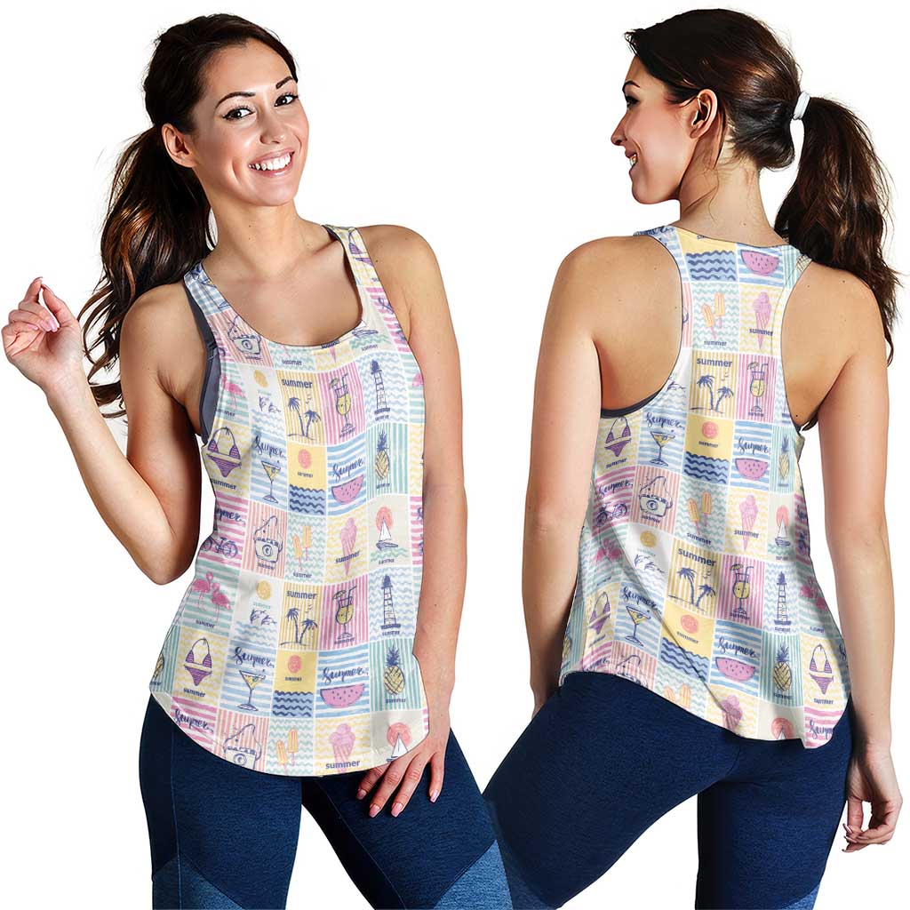 Aloha Summer Posters Grunge Textures Women Racerback Tank