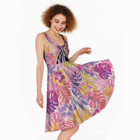 Aloha Vintage Hibiscus Lei Seamless Pattern Midi Dress - Polynesian Pride