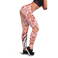 Aloha Vintage Palaka Floral Hawaiian Quilt Leggings Ulaula Motif - Polynesian Pride