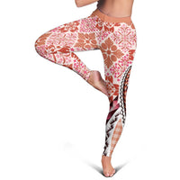 Aloha Vintage Palaka Floral Hawaiian Quilt Leggings Ulaula Motif - Polynesian Pride