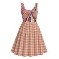 Aloha Vintage Palaka Floral Hawaiian Quilt Midi Dress Ulaula Motif - Polynesian Pride