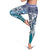 Aloha Vintage Plumeria Hawaiian Tapa Pattern Leggings Blue Hawaiian Tapa Pattern - Polynesian Pride