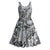 Aloha Vintage Plumeria Hawaiian Tapa Pattern Midi Dress Gray Hawaiian Tapa Pattern - Polynesian Pride