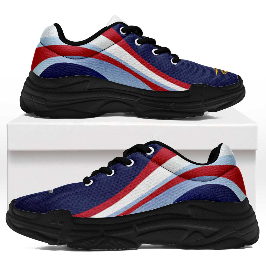 American Samoa Chunky Sneakers Flag-Inspired Curve Style