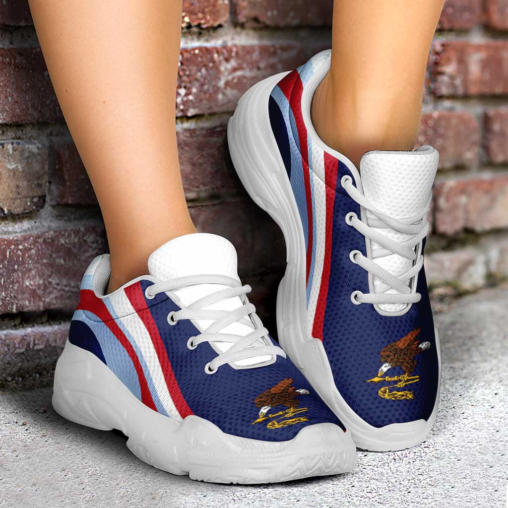 American Samoa Chunky Sneakers Flag-Inspired Curve Style