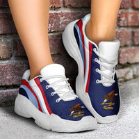 American Samoa Chunky Sneakers Flag-Inspired Curve Style