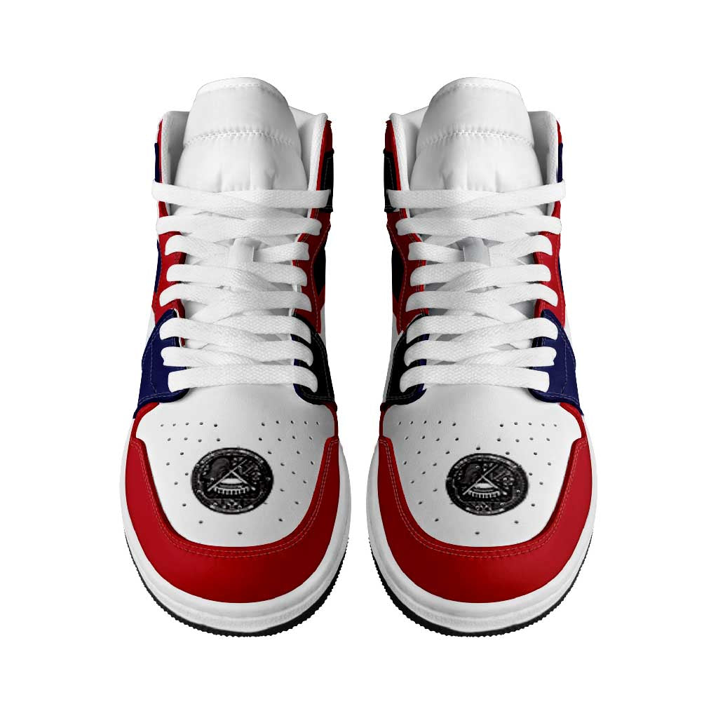 American Samoa High Sneakers AJ1 Coat Of Arms Flag Inspired LT05 - Polynesian Pride