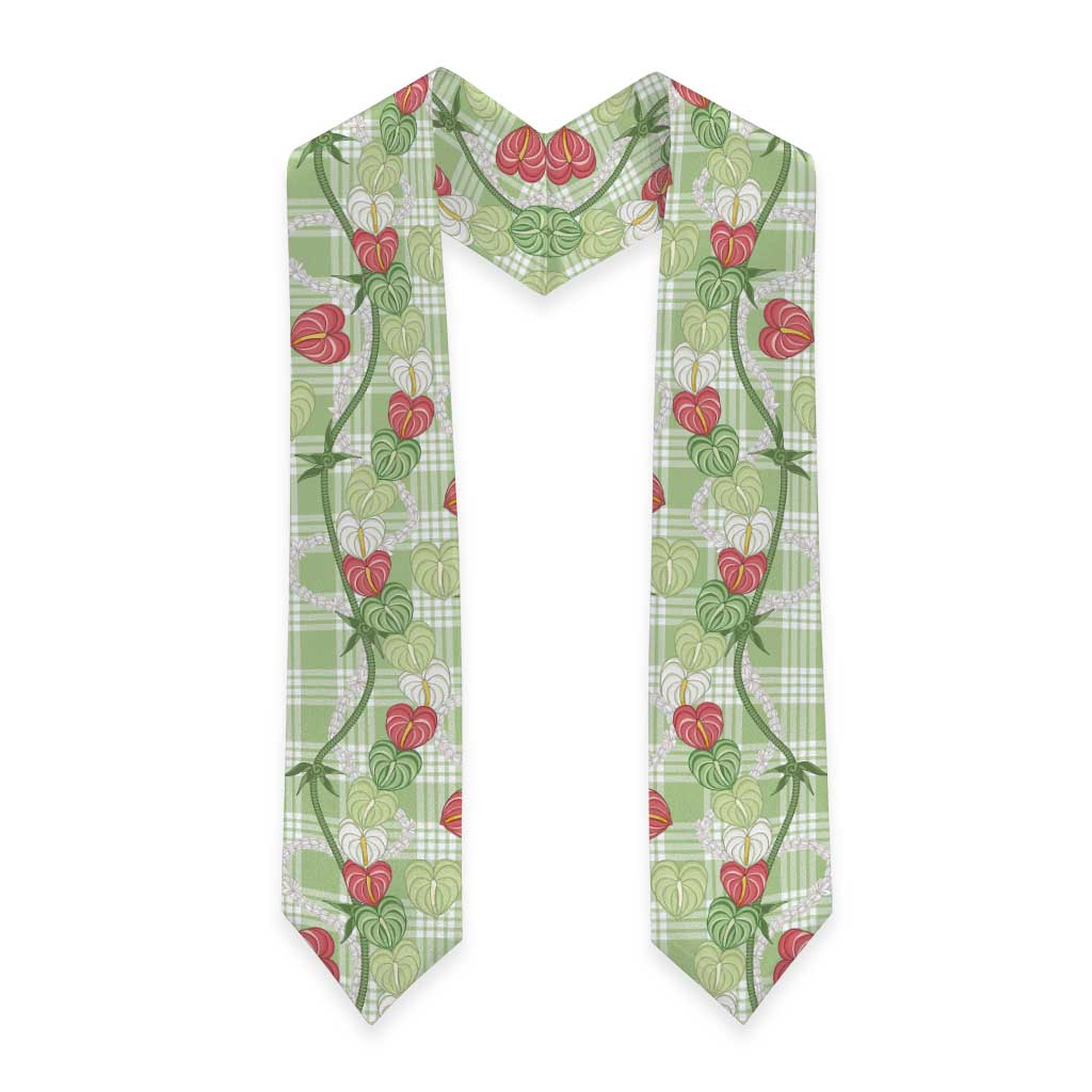 Anthurium Pikake Ti Leaf Palaka Graduation Stole Green Version