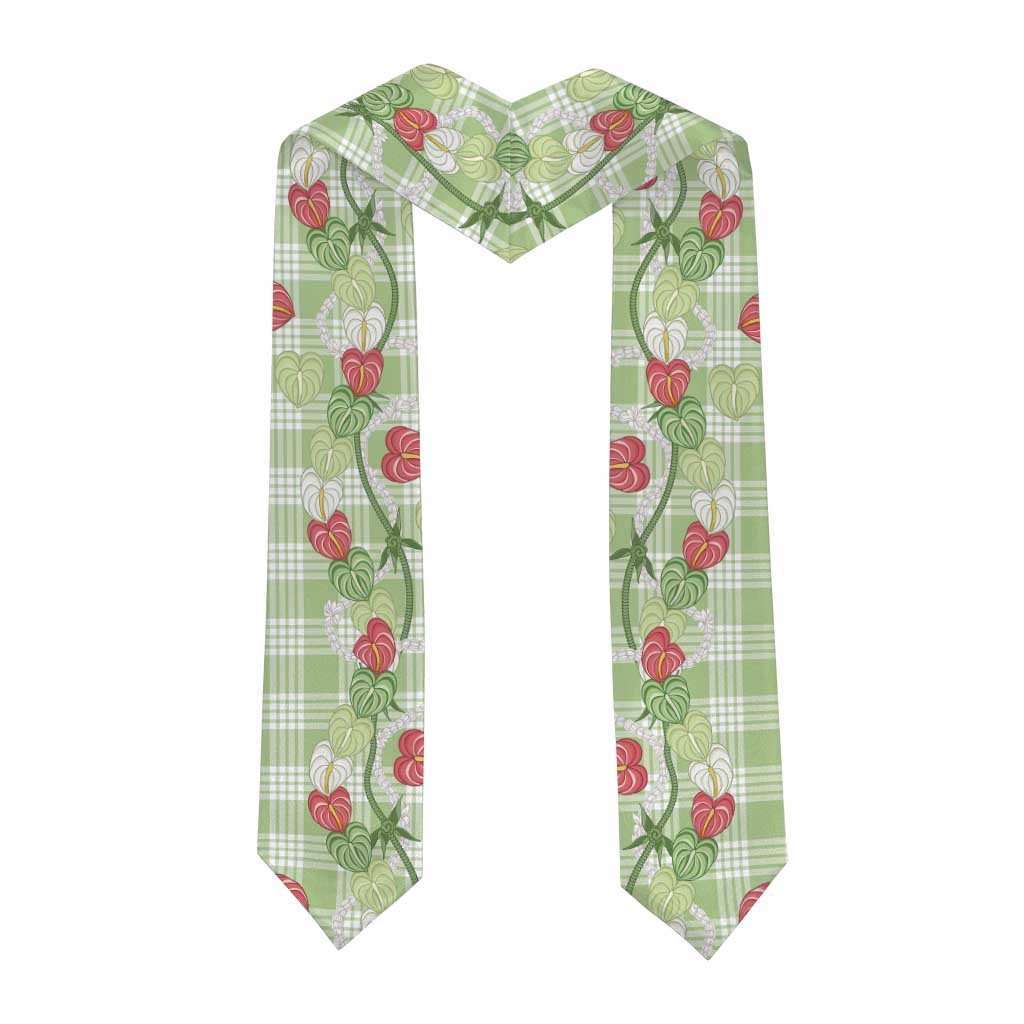 Anthurium Pikake Ti Leaf Palaka Graduation Stole Green Version