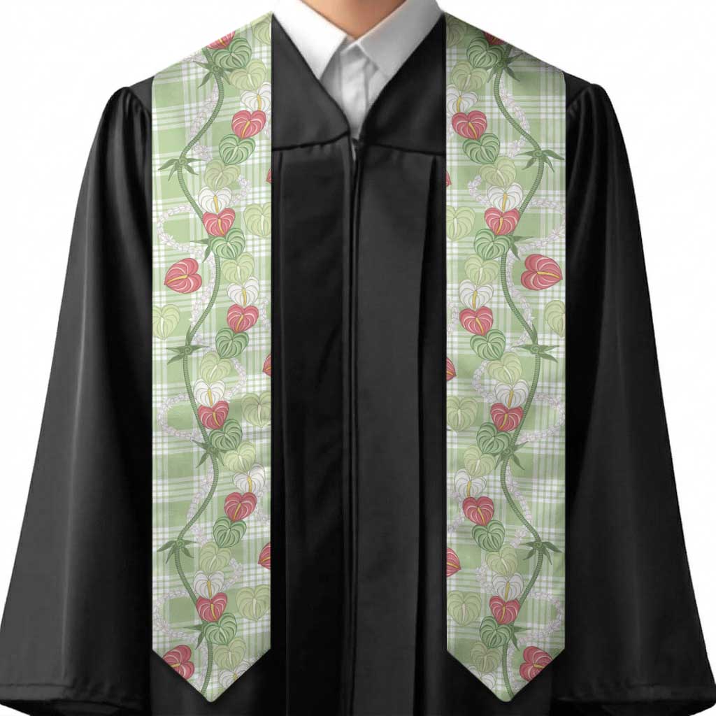 Anthurium Pikake Ti Leaf Palaka Graduation Stole Green Version