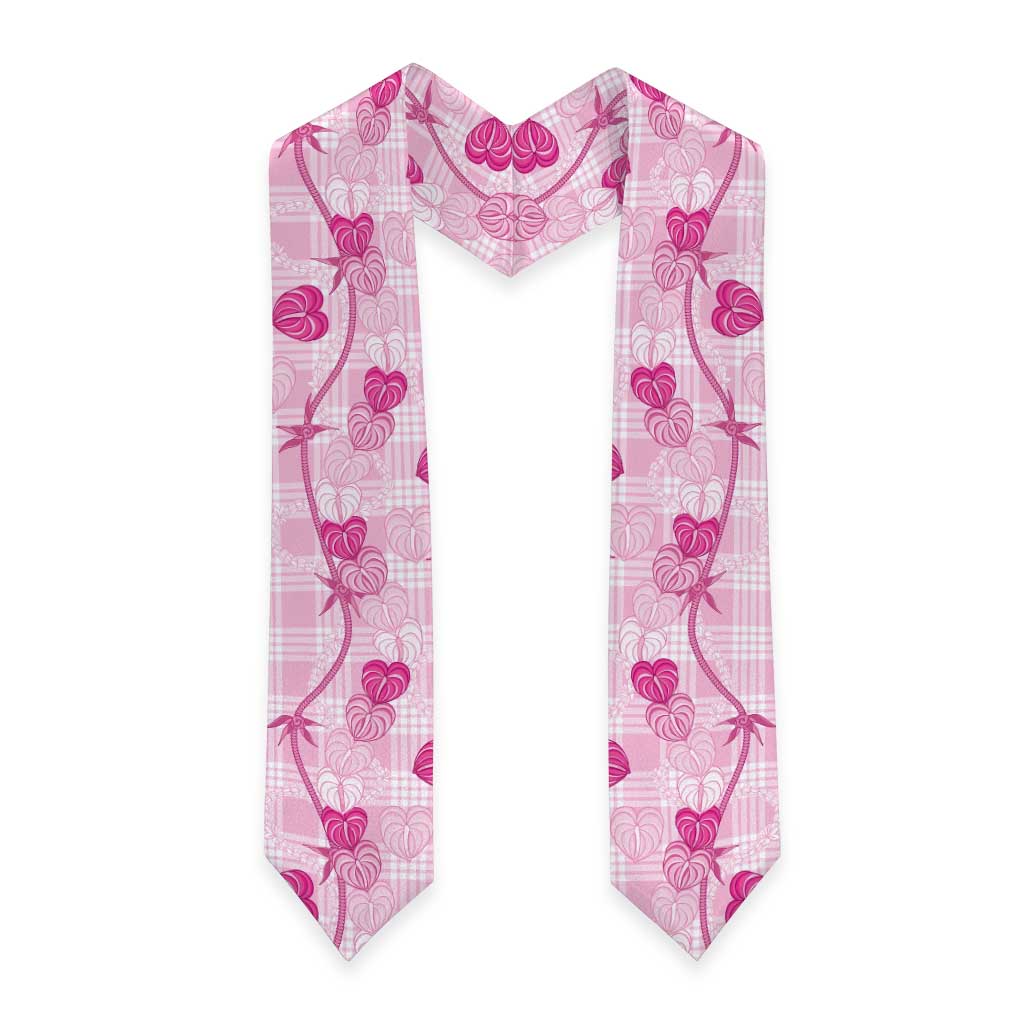 Anthurium Pikake Ti Leaf Palaka Graduation Stole Pink Version