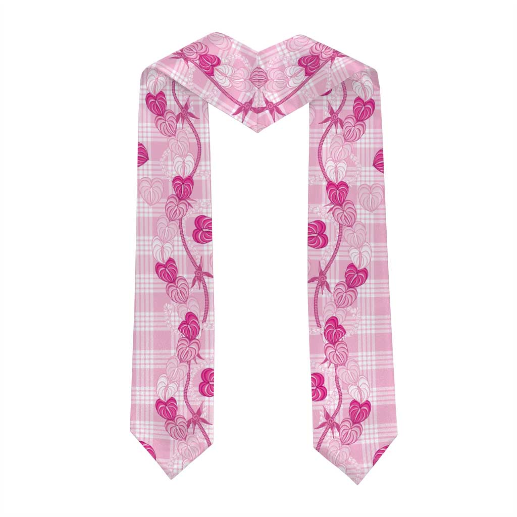 Anthurium Pikake Ti Leaf Palaka Graduation Stole Pink Version