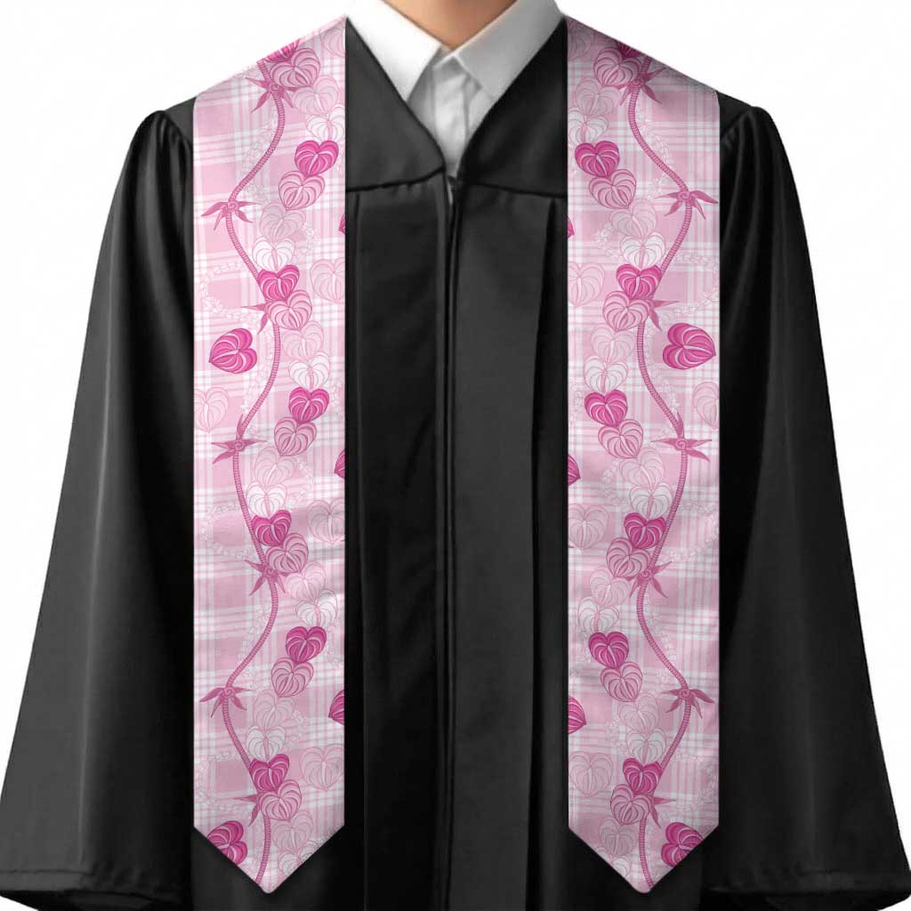 Anthurium Pikake Ti Leaf Palaka Graduation Stole Pink Version