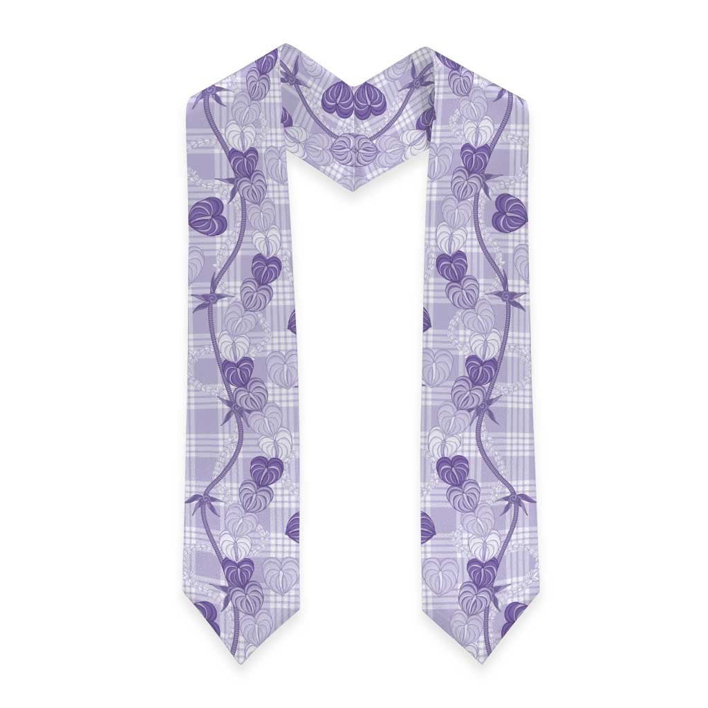 Anthurium Pikake Ti Leaf Palaka Graduation Stole Purple Version LT01 - Polynesian Pride