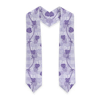 Anthurium Pikake Ti Leaf Palaka Graduation Stole Purple Version LT01 - Polynesian Pride
