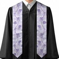 Anthurium Pikake Ti Leaf Palaka Graduation Stole Purple Version LT01 - Polynesian Pride