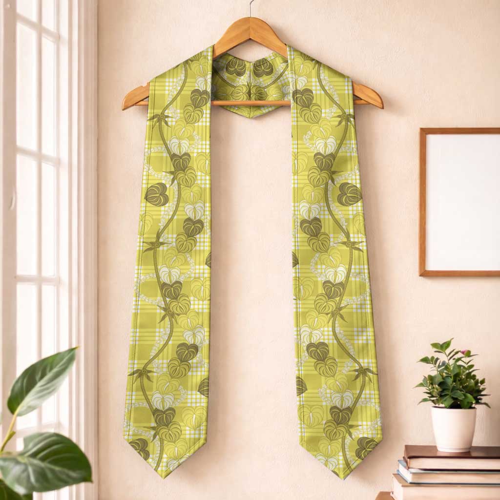 Anthurium Pikake Ti Leaf Palaka Graduation Stole Yellow Version