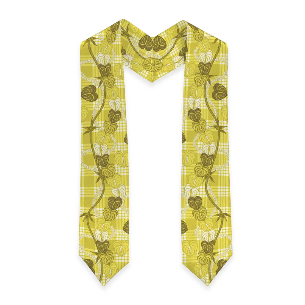Anthurium Pikake Ti Leaf Palaka Graduation Stole Yellow Version