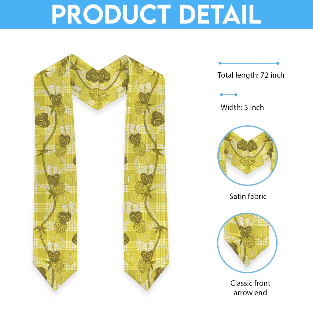 Anthurium Pikake Ti Leaf Palaka Graduation Stole Yellow Version