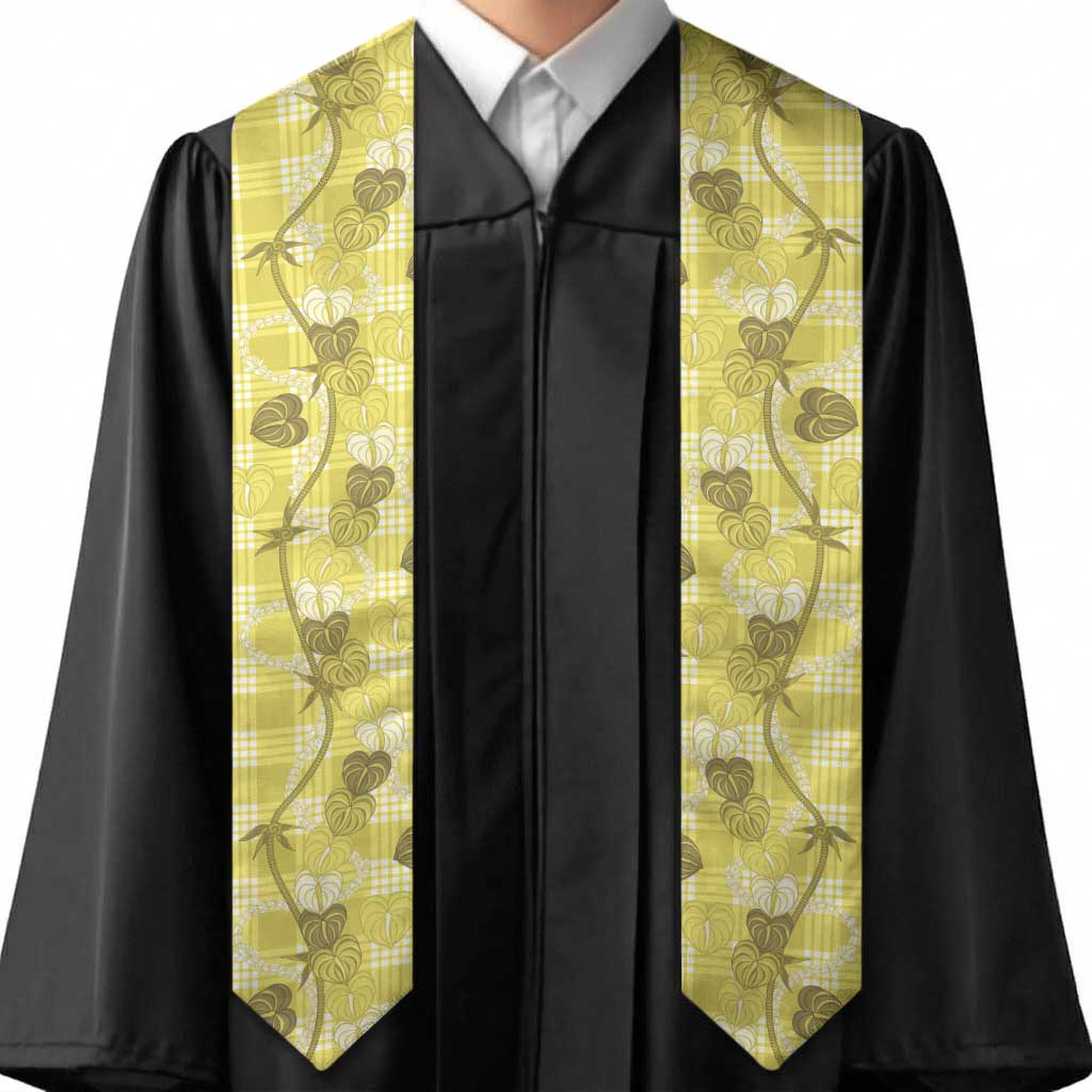 Anthurium Pikake Ti Leaf Palaka Graduation Stole Yellow Version