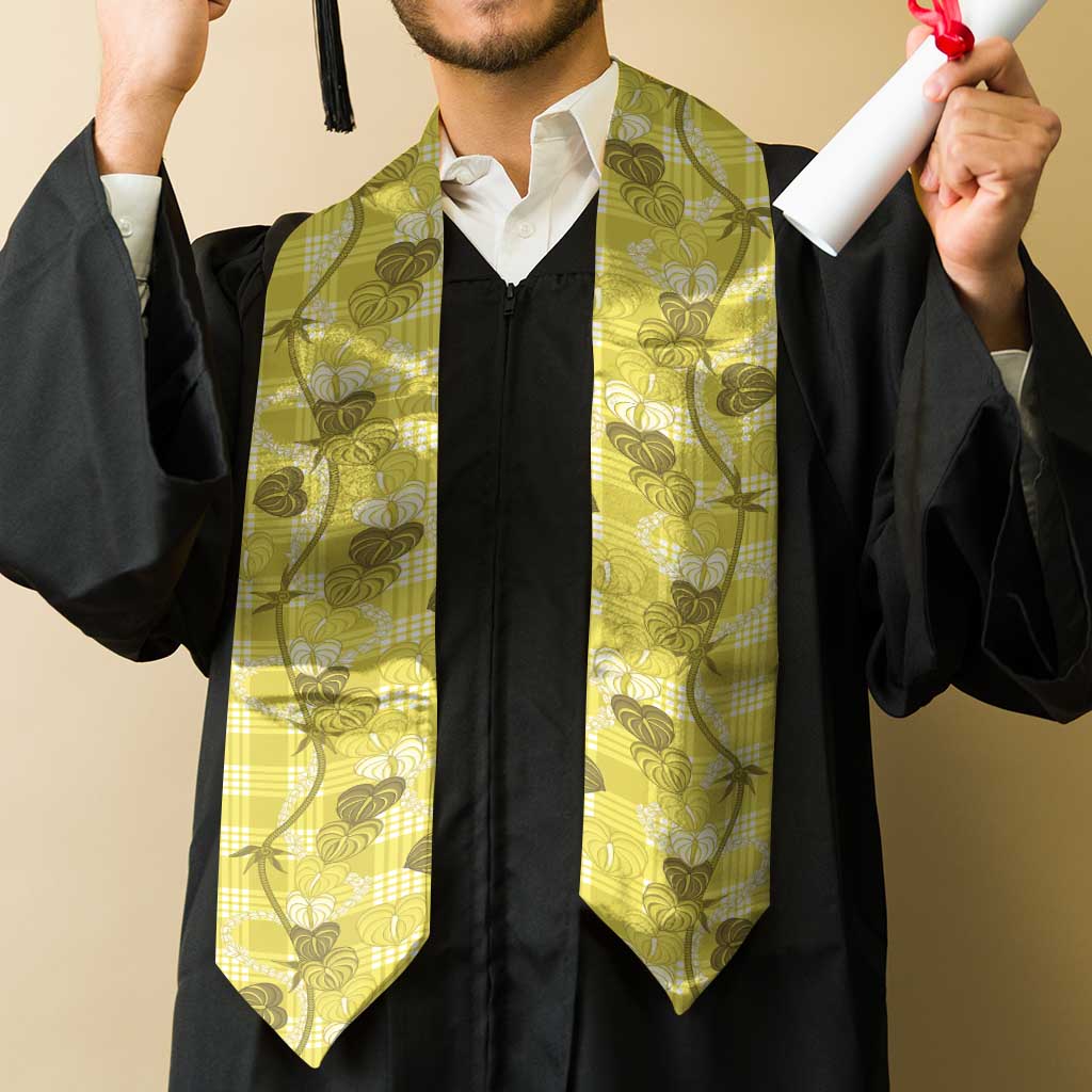 Anthurium Pikake Ti Leaf Palaka Graduation Stole Yellow Version