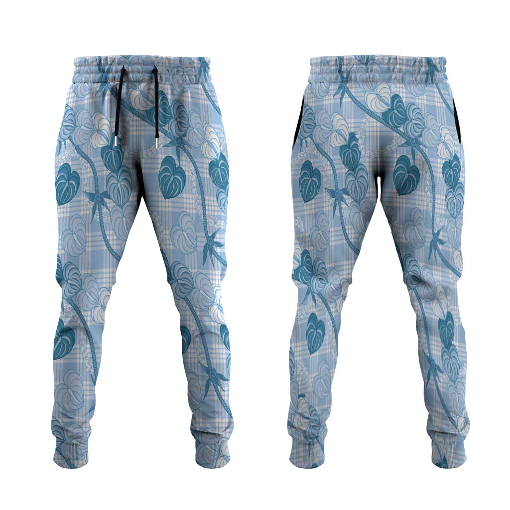Anthurium Pikake Ti Leaf Palaka Jogger Pants Blue Version