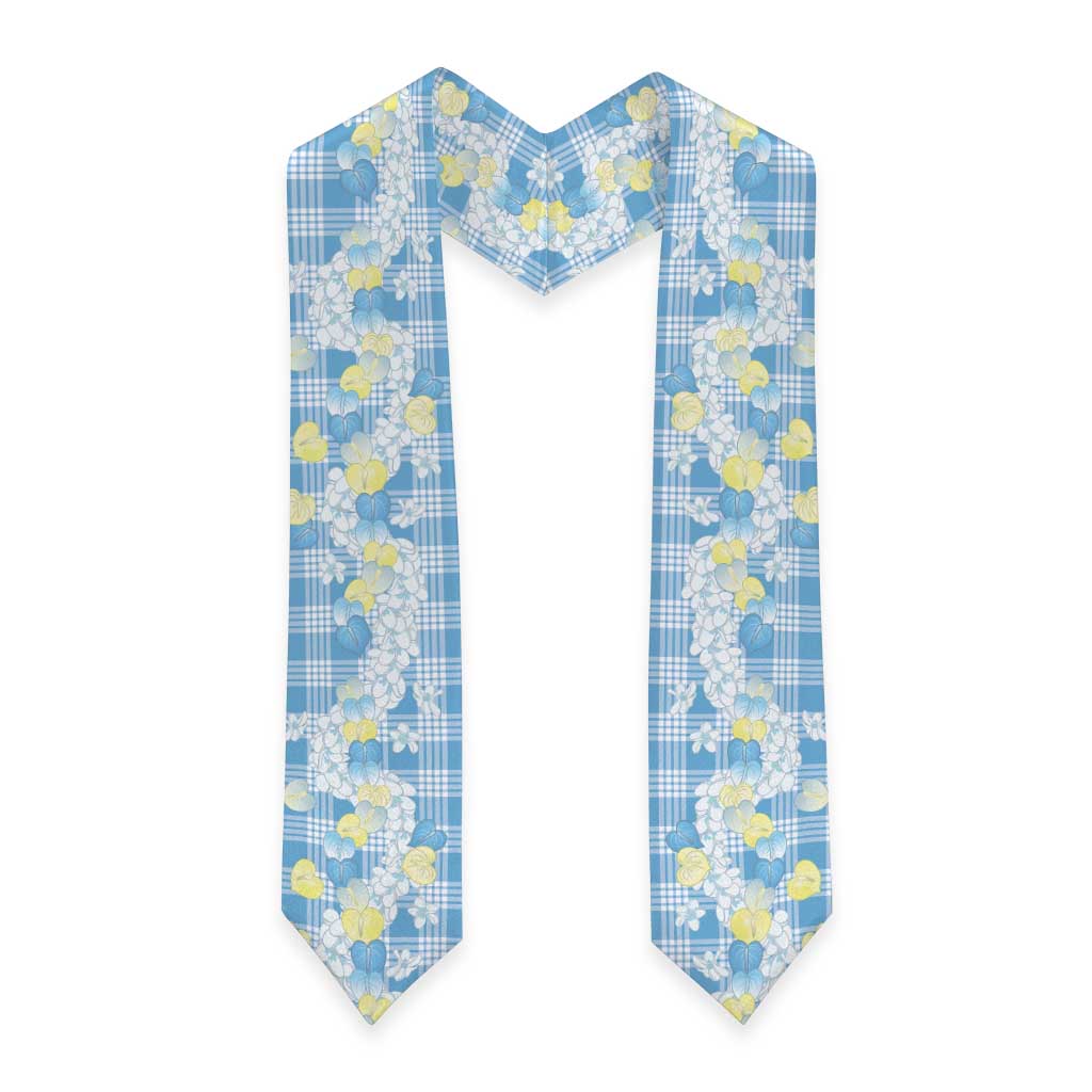 Anthurium Plumeria Lei Pastel Graduation Stole Blue Hawaiian Splendid Palaka