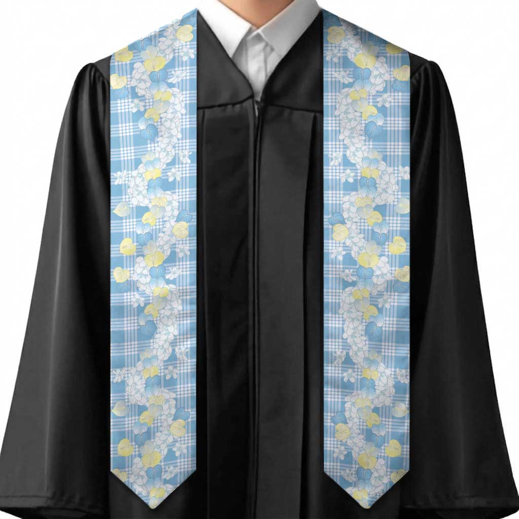 Anthurium Plumeria Lei Pastel Graduation Stole Blue Hawaiian Splendid Palaka