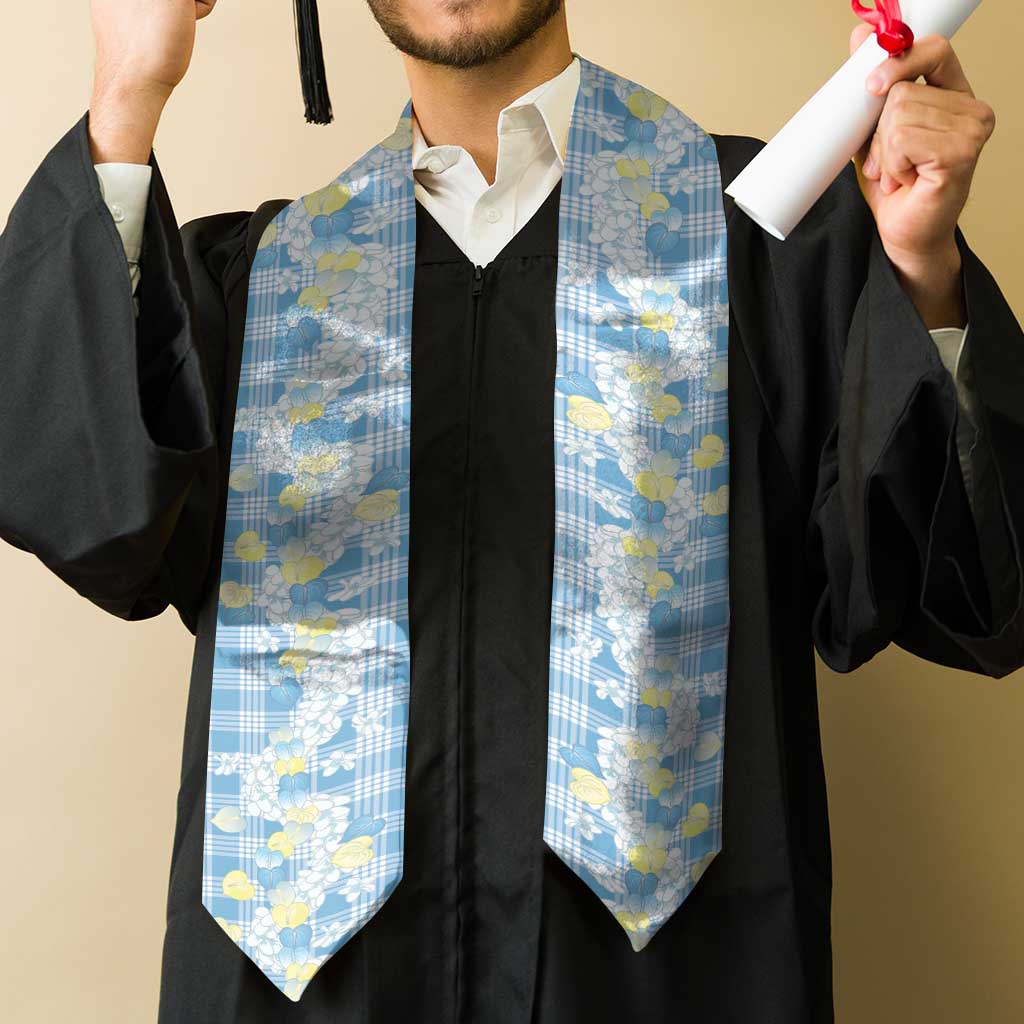 Anthurium Plumeria Lei Pastel Graduation Stole Blue Hawaiian Splendid Palaka