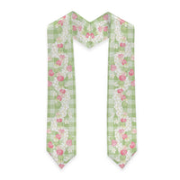 Anthurium Plumeria Lei Pastel Graduation Stole Green Hawaiian Splendid Palaka