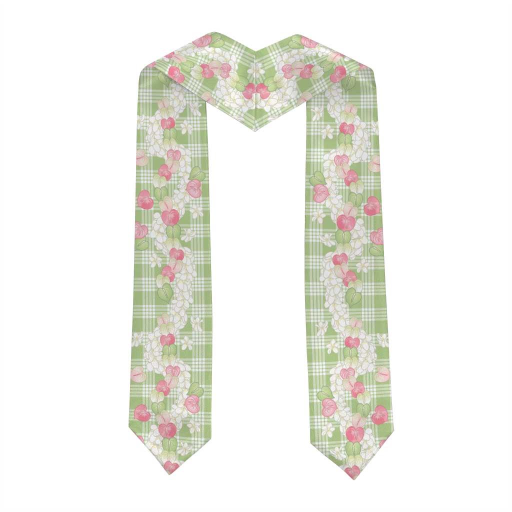Anthurium Plumeria Lei Pastel Graduation Stole Green Hawaiian Splendid Palaka